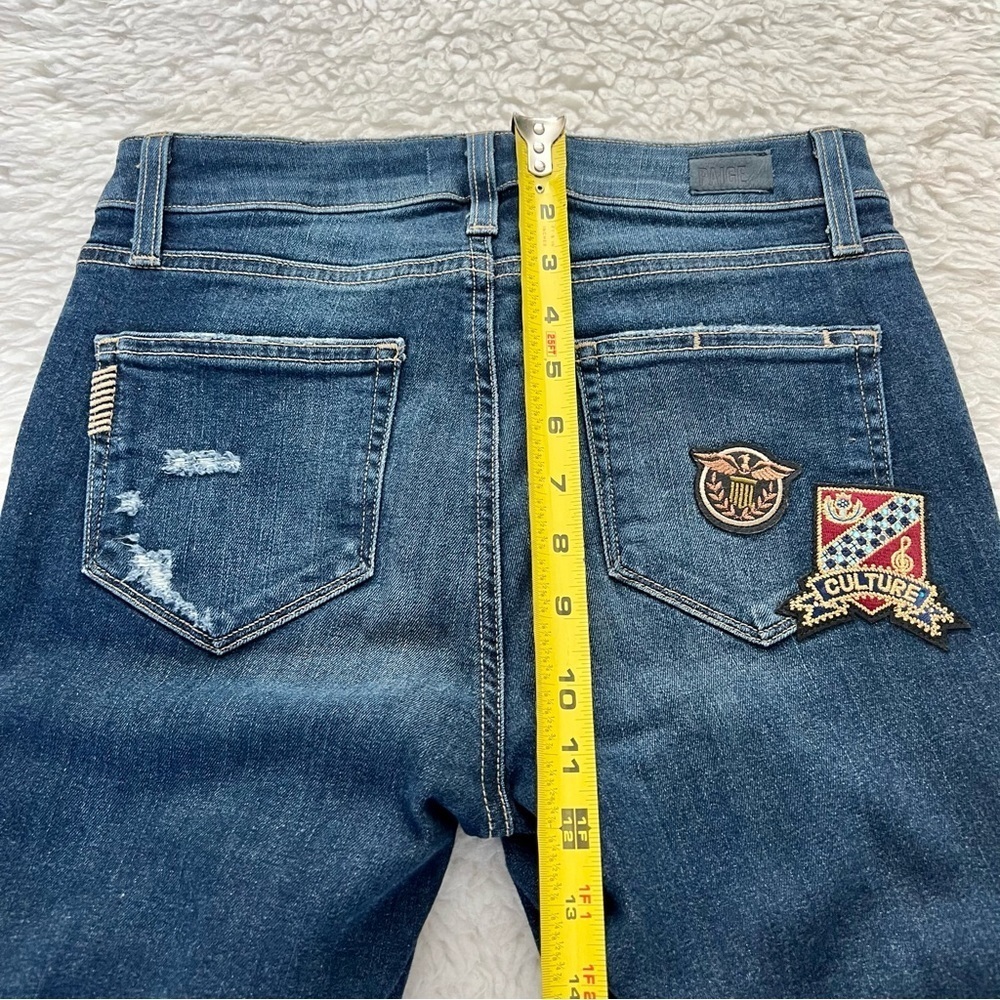 Paige Jaqueline Straight Stretchy Distressed Patches Jeans Size 26 - Picture 10 of 15